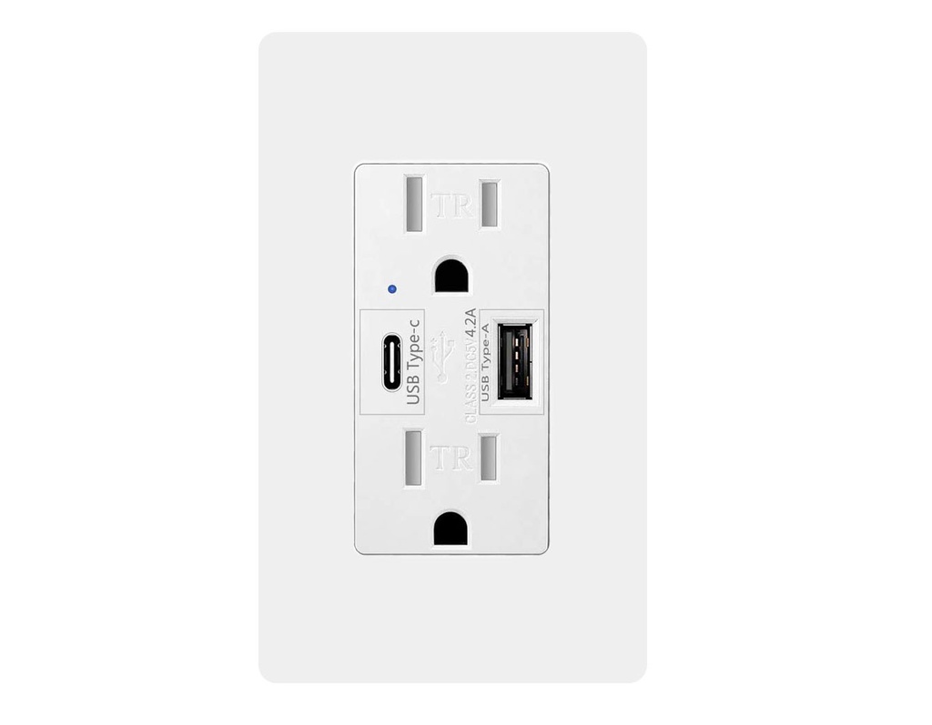 Tomacorriente + USB C y A Doble New York Electric Décor 15A/125V