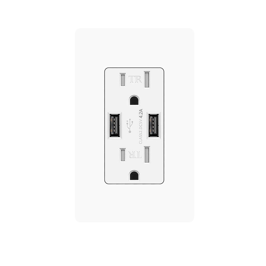 Tomacorriente + USB Doble New York Electric Décor 15A/125V