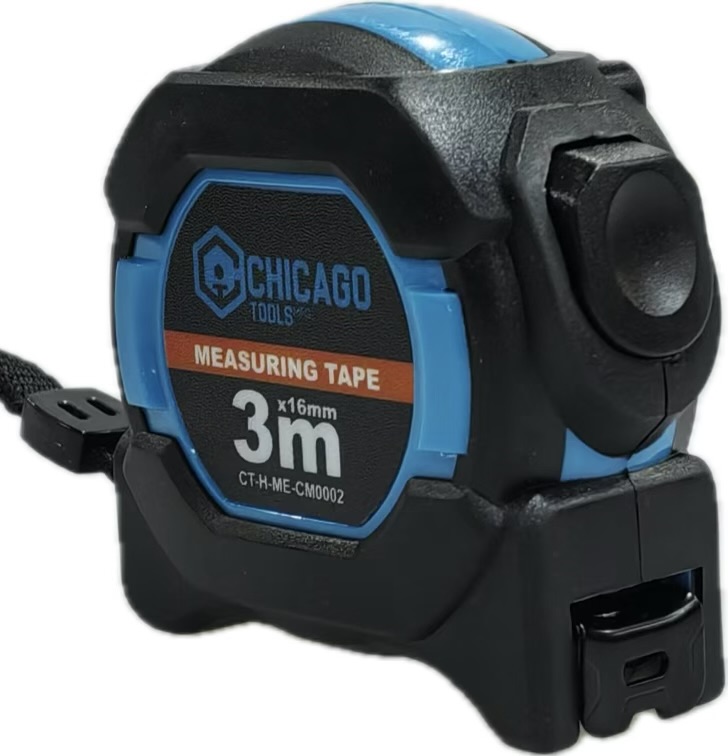 Cinta Metrica Chicago 3M x 16mm ABS con TPR Suave y AutoStop