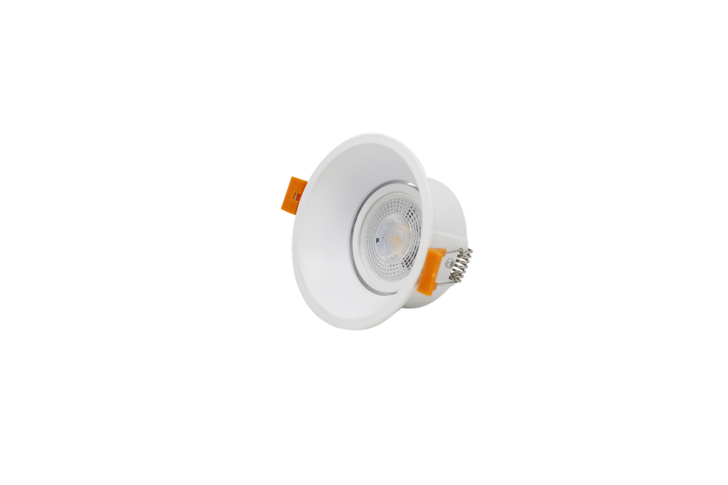 Ojo de Buey MR16/GU10, Rim Minimo, Blanco, Ajustable 3000K Constr Aluminio, Bombillo Incl