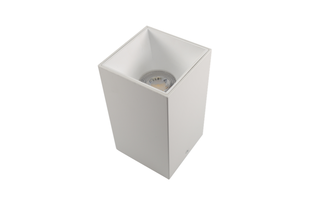 Ojo de Buey Superficie de Exterior, MR16/GU10 Cuadrado Blanco