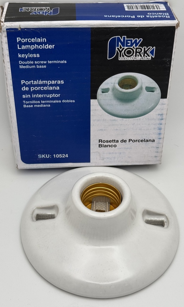 Rosetta de Porcelana Blanco New York Electric MFG