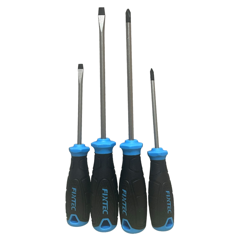 Set de 4 Destornilladores Cromo Vanadio Magnetico, SL4x75mm, SL5x100mm, SL6x150mm, PH0x75mm, PH1x100mm, PH2x150mm