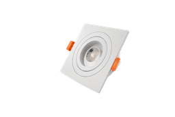 [10399] Ojo de Buey MR16/GU10, Cuadrado, Blanco, Ajustable IP20 3000K Constr Aluminio, Bombillo Incl