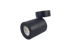 [10412] Ojo de Buey Superficie, Cilindrico, Ajustable, MR16/GU10, Negro, 3000K Constr Aluminio, Bombillo Incl